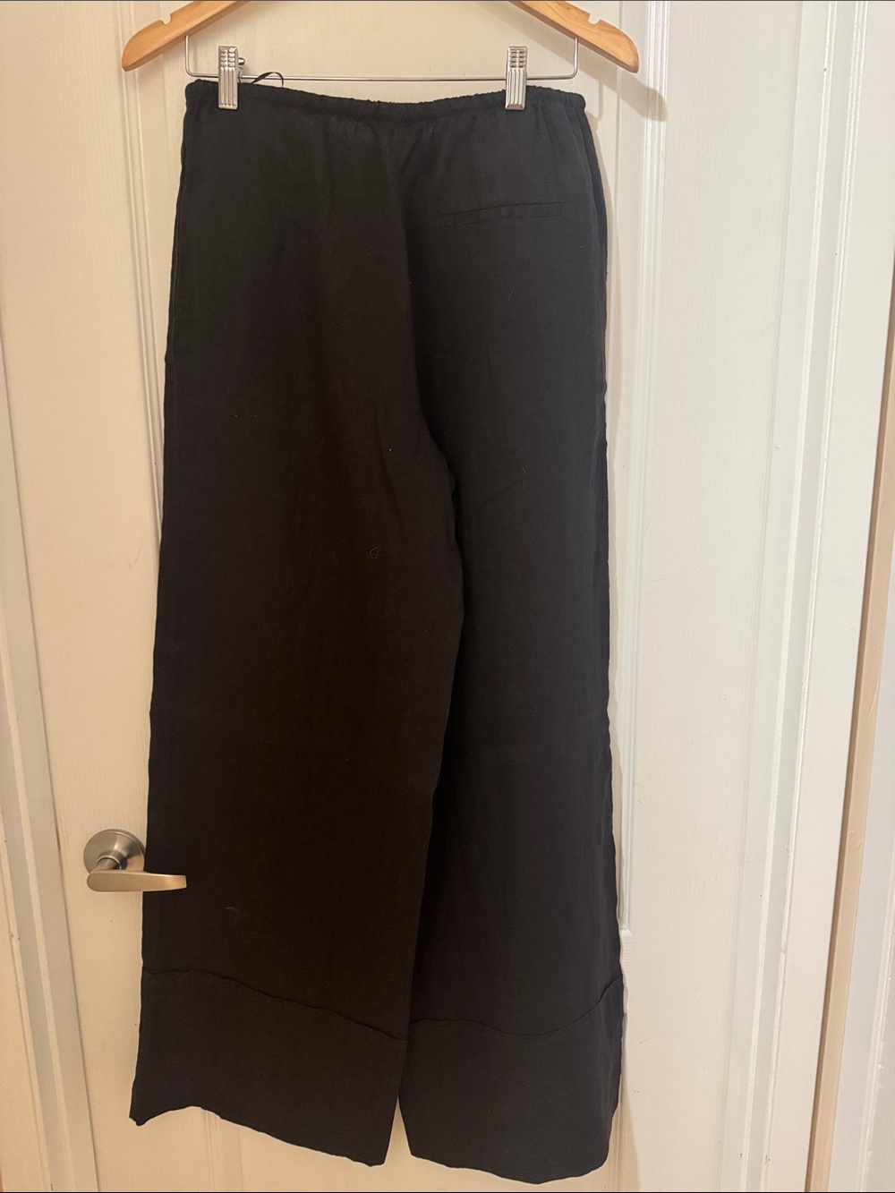 Zara Brown linen Wide-Leg Drawstring Chinos - Picture 3 of 3